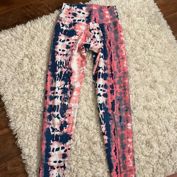 Pink and Blue Workout Leggings - Picture 1 of 1